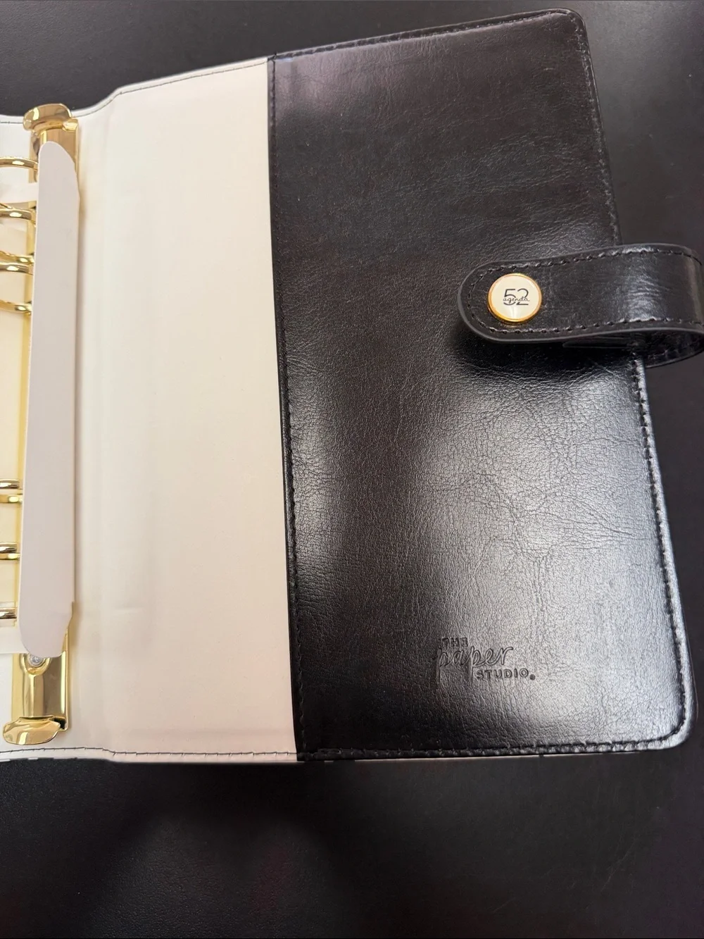 Agenda White Planner Binder with Black Bow Pattern